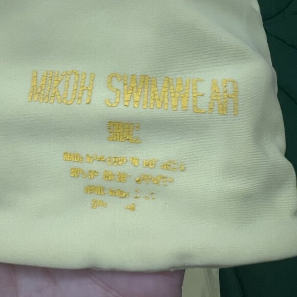 Mikoh Women's Small Neon Yellow Bikini Set Sunset Bandeau Velzyland Bottom - Picture 5 of 10